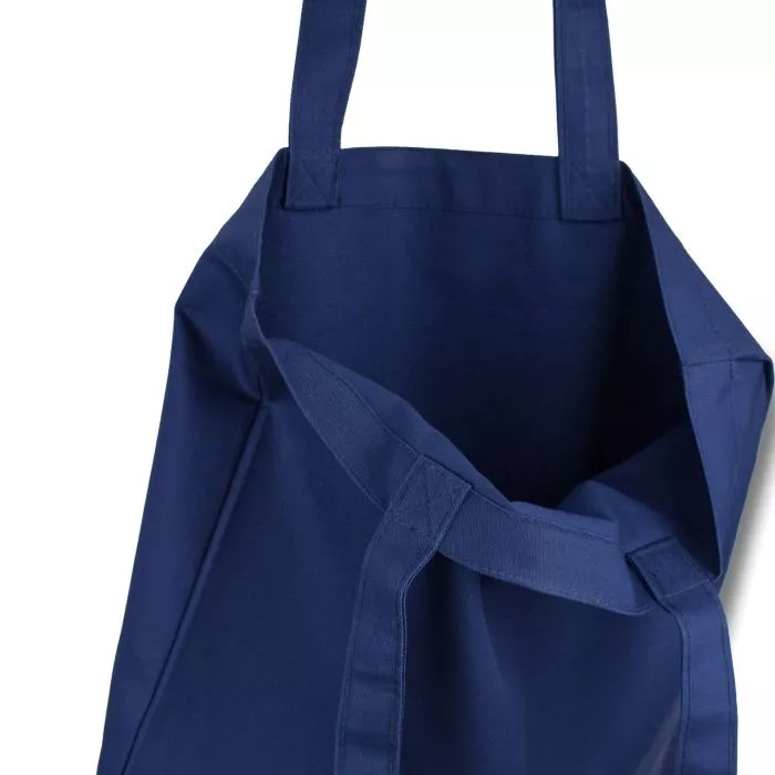 Еко-сумка з бавовни синя 240 г/кв.м, 35х41 см - Зображення 3