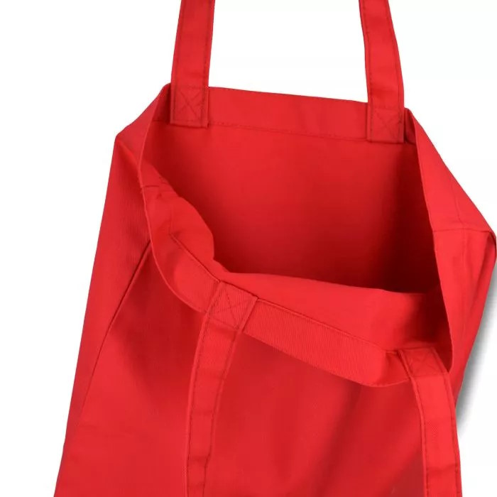 Еко-сумка з бавовни червона 240 г/кв.м, 35х41 см - Зображення 3