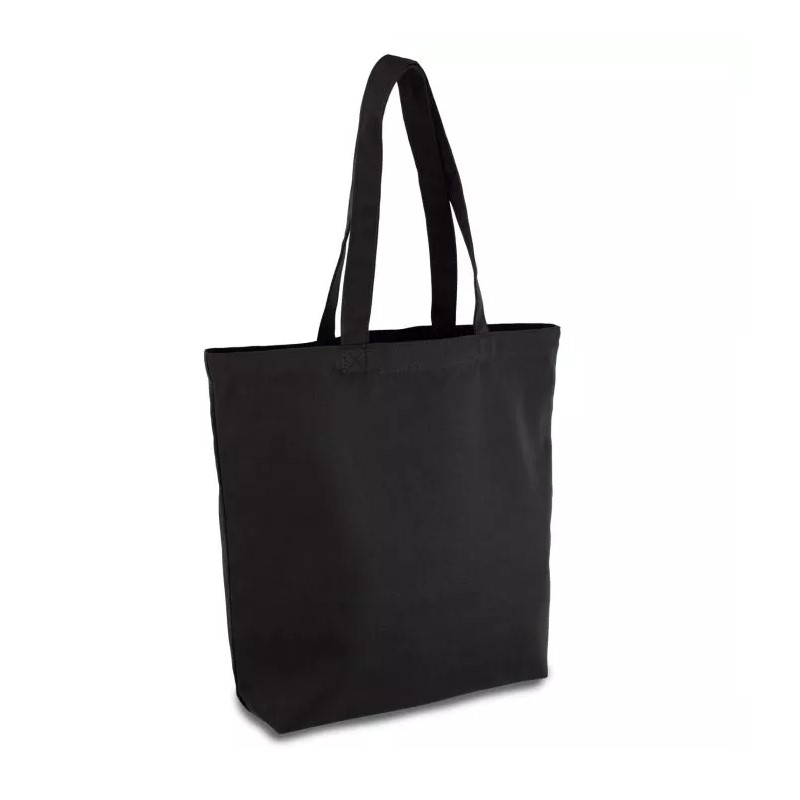 Еко-сумка з бавовни чорна 220 г/кв.м, 39х41x8 см