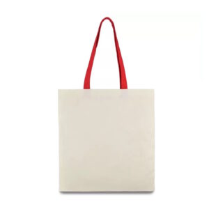 Еко-сумка з червоними ручками 240 г/кв.м, 38х40 см