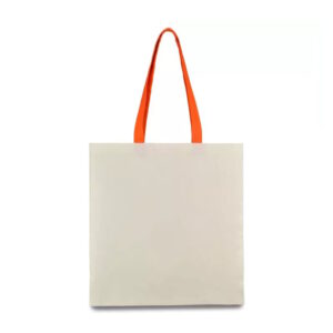 Еко-сумка з помаранчевими ручками 240 г/кв.м, 38х40 см