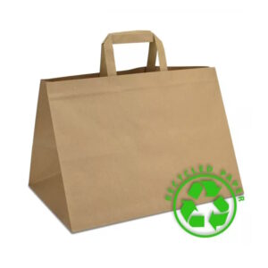 Паперовий пакет 35x23x25 з пласкими ручками "на винос"