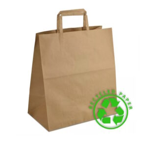 Паперовий пакет 26x16x29 з пласкими ручками "на винос"