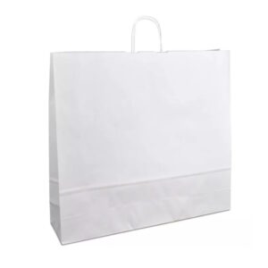 Крафт-пакет 54х14х50 білий з крученими ручками