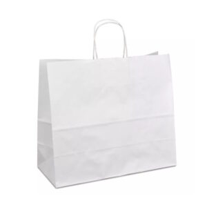 Крафт-пакет 32х13х28 білий з крученими ручками