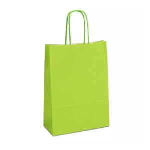 Крафт-пакет 18х08х25 світло-зелений з крученими ручками