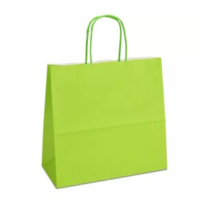 Крафт-пакет 25x11x24 світло-зелений з крученими ручками