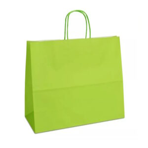 Крафт-пакет 32x13x28 світло-зелений з крученими ручками