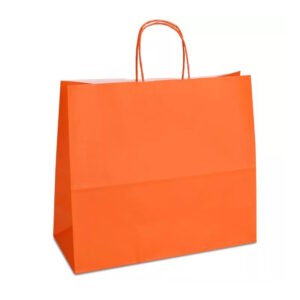 Крафт-пакет 32x13x28 оранжевий з крученими ручками