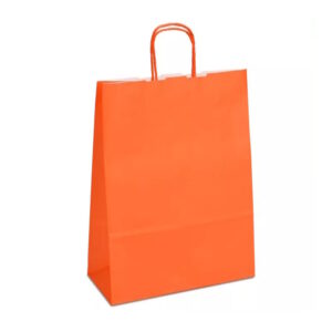 Крафт-пакет 32х13х42,5 оранжевий з крученими ручками