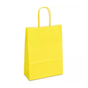 Крафт-пакет 18х08х25 жовтий з крученими ручками