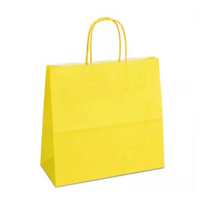 Крафт-пакет 25x11x24 жовтий з крученими ручками