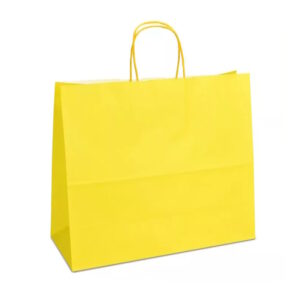 Крафт-пакет 32x13x28 жовтий з крученими ручками