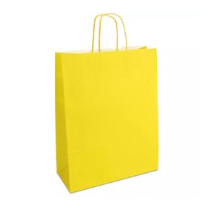 Крафт-пакет 32х13х42,5 жовтий з крученими ручками