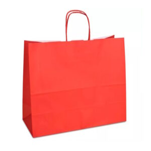 Крафт-пакет 32x13x28 червоний з крученими ручками