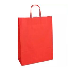 Крафт-пакет 32х13х42,5 червоний з крученими ручками