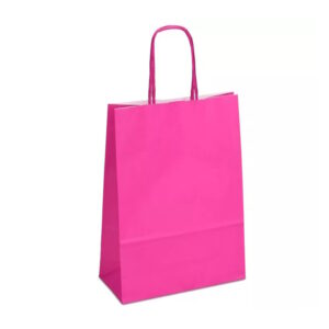 Крафт-пакет 18х08х25 малиновий з крученими ручками