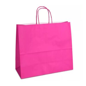 Крафт-пакет 32x13x28 малиновий з крученими ручками