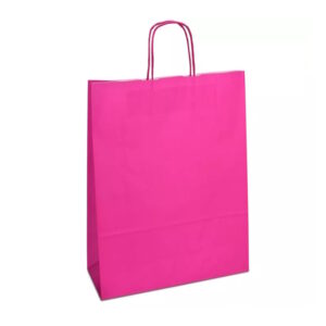 Крафт-пакет 32х13х42,5 малиновий з крученими ручками