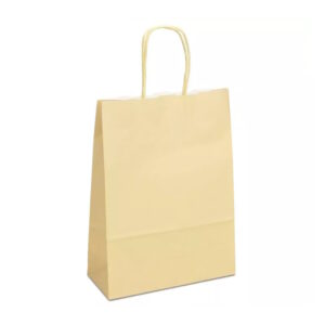 Крафт-пакет 18х08х25 бежевий з крученими ручками