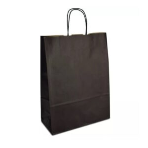 Крафт-пакет 32х13х42,5 чорний з крученими ручками