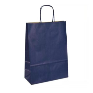 Крафт-пакет 23х10х32 синій з крученими ручками