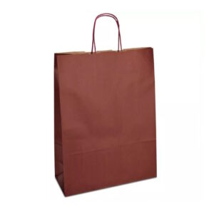 Крафт-пакет 32х13х42,5 бордовий з крученими ручками