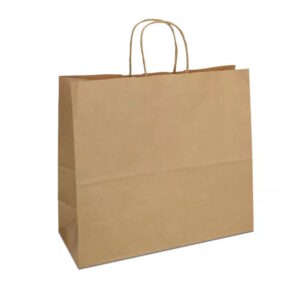 Крафт-пакет 32х13х28 коричневий з крученими ручками
