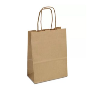 Крафт-пакет 15х08х20 коричневий з крученими ручками