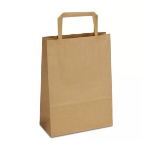 Крафт-пакет 18x08x25 коричневий з пласкими ручками